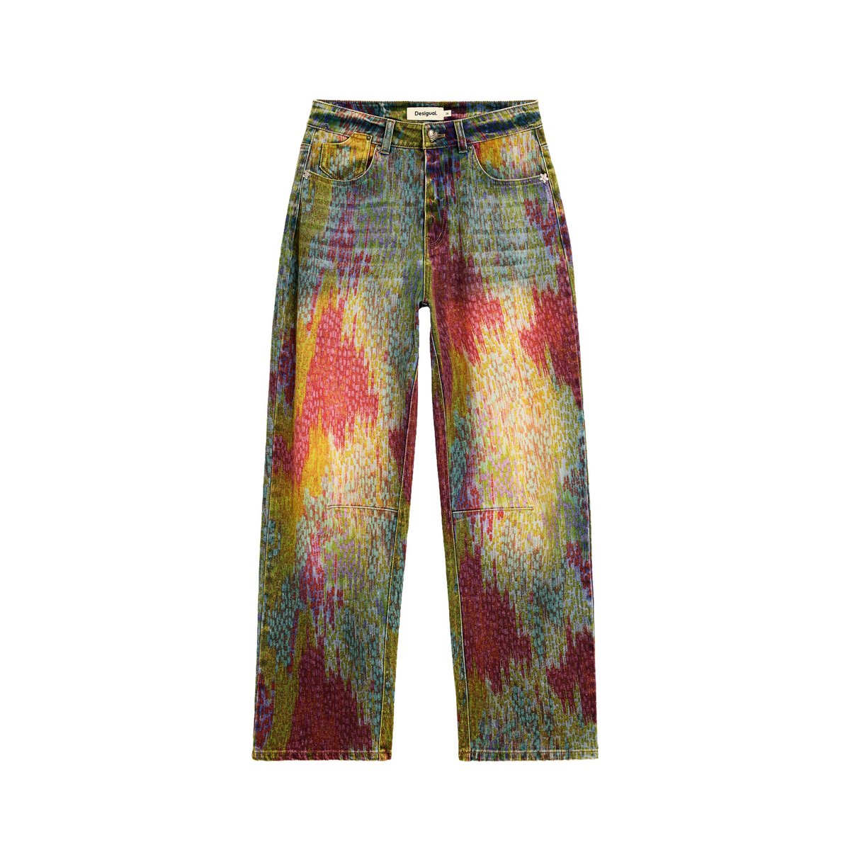 pantalon jean balloon tie-dye bleu clair, DESIGUAL