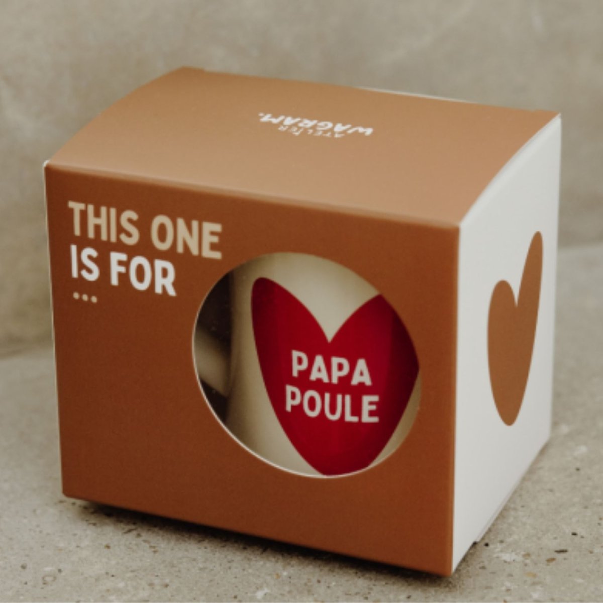 Mug Papa rouge, écru, ATELIER WAGRAM