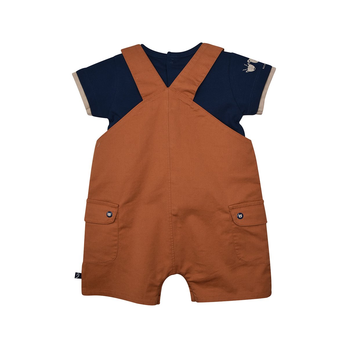 Ensemble t-shirt et salopette ryan beige, SUCRE D'ORGE