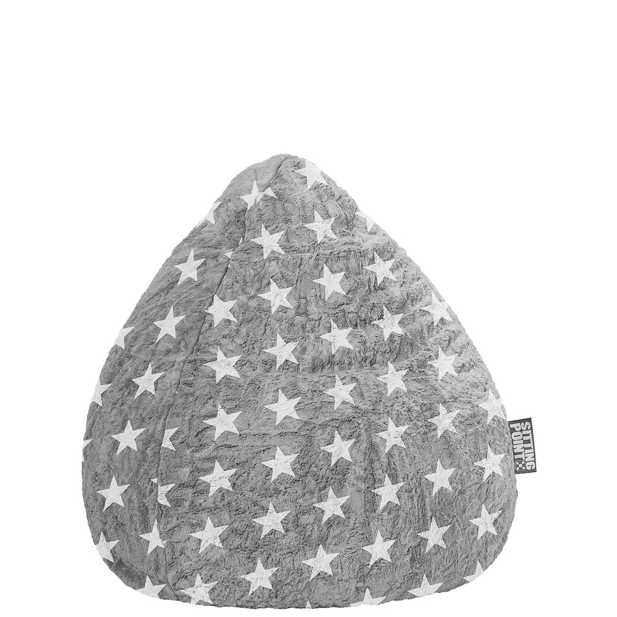 Pouf poire d'intérieur FLUFFY STARS L gris, SITTING POINT
