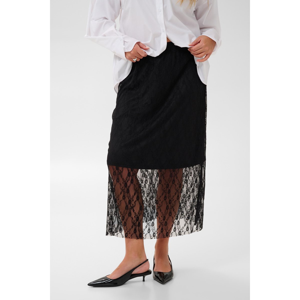 Jupe casual noir, KAFFE CURVE
