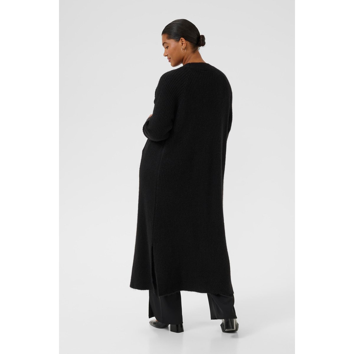 Cardigan à tricot noir black deep, KAFFE CURVE