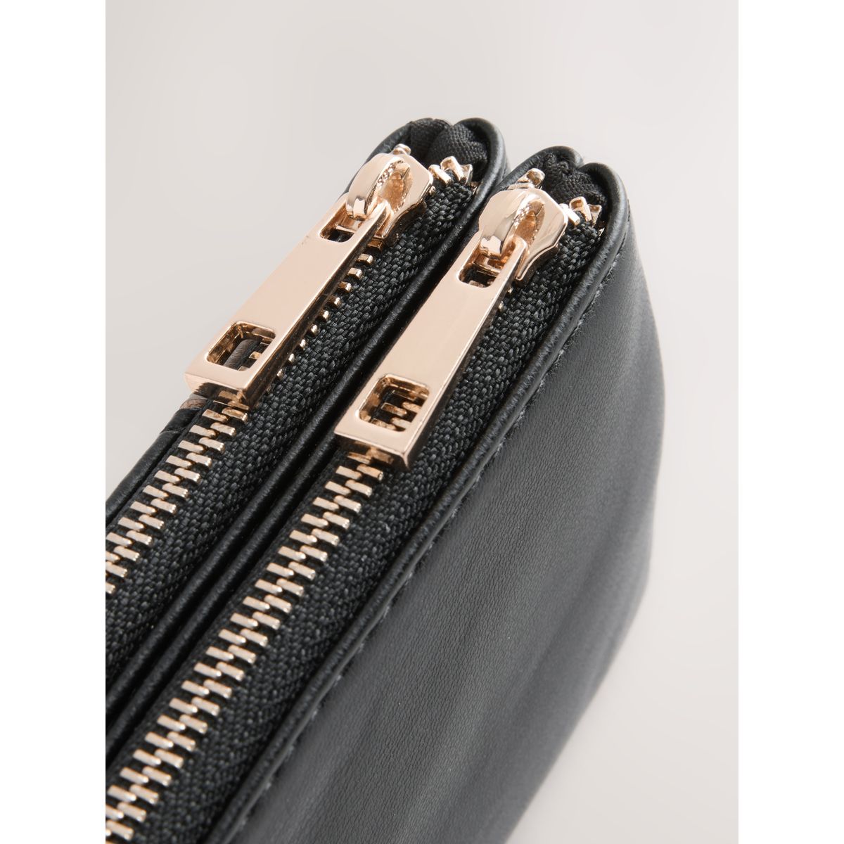 Porte-monnaie zippé noir/gris, NEXT