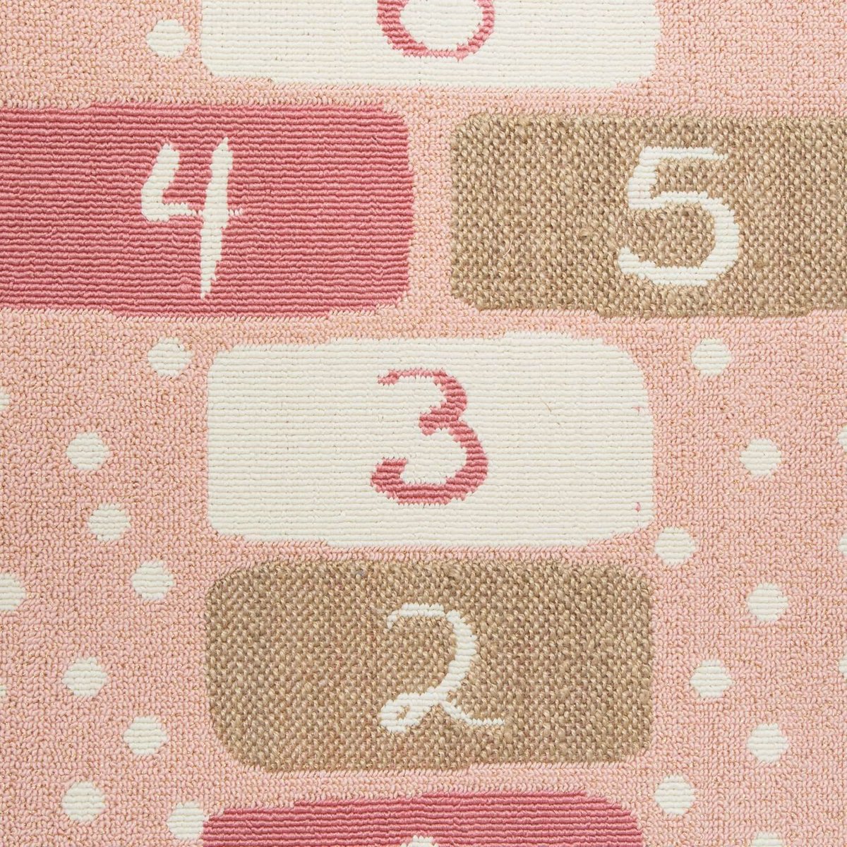 Tapis enfant rectangulaire en forme de marelle rose, ATMOSPHERA