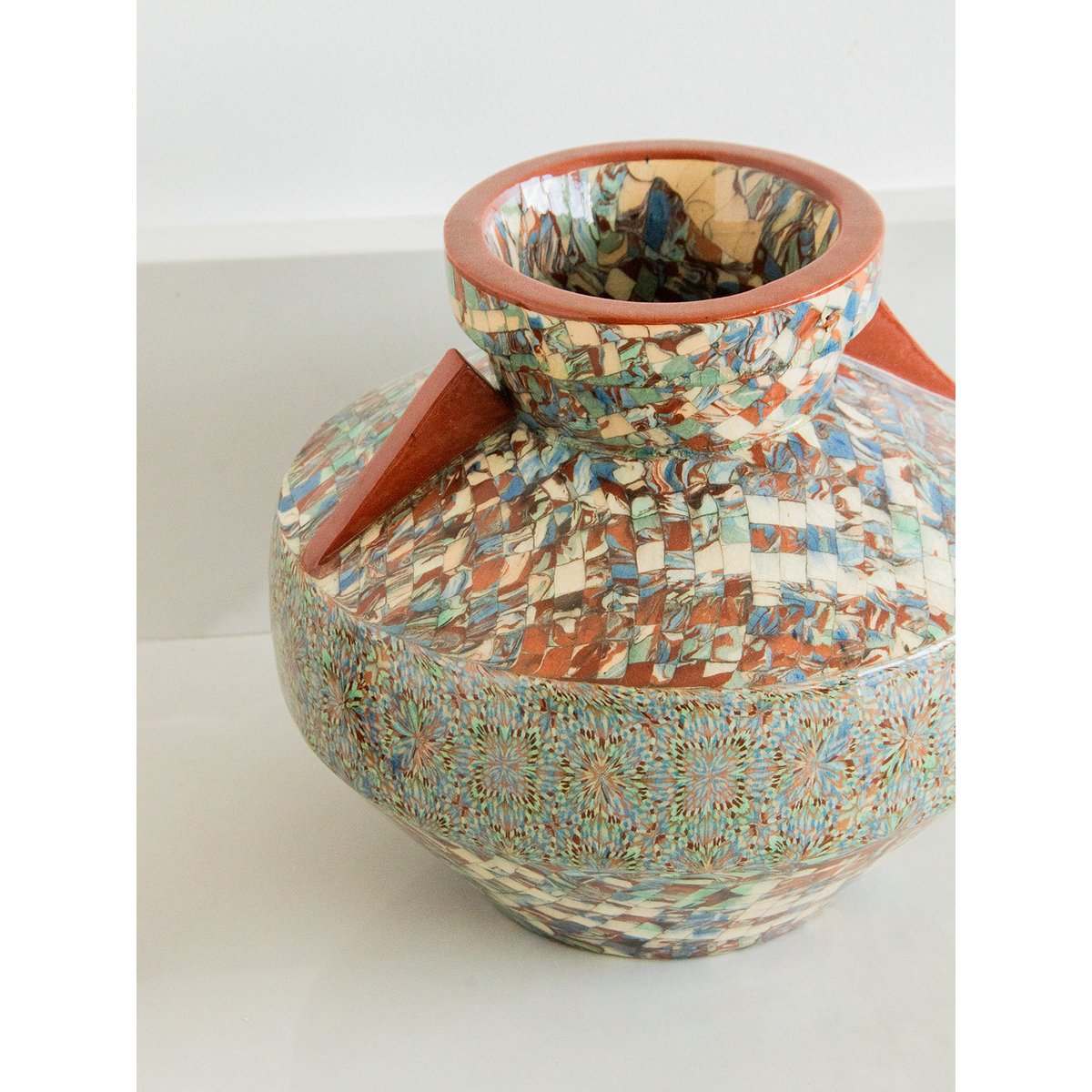 Vase Gerbino orangé Edmond N°28 - Bon état multicolore, DEBONGOUT