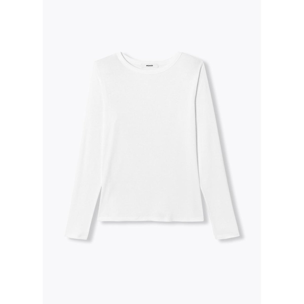 T-shirt côtelé manches longues blanc, PROMOD
