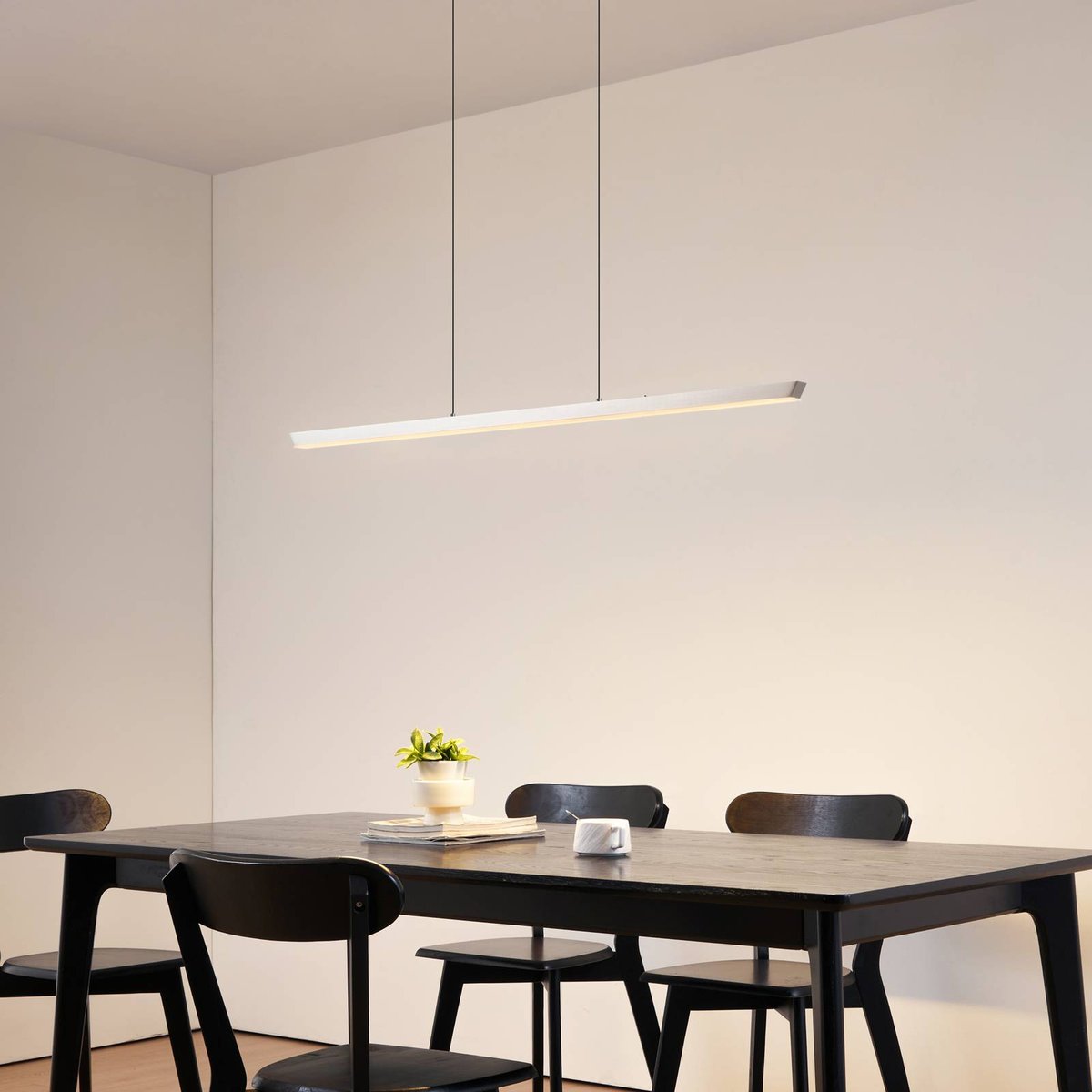 Suspension en métal moderneLED, Solvar argent, LUCANDE
