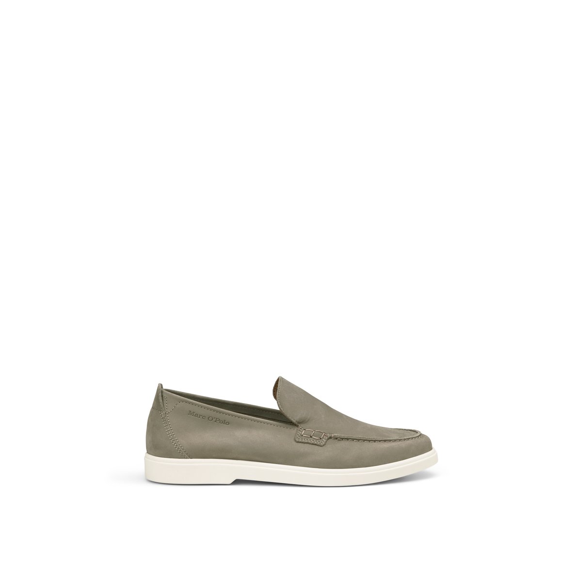 Slip-on-loafer en cuir nubuck souple marron clair, MARC O'POLO