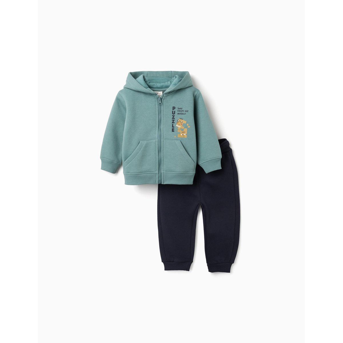 Ensemble de jogging en coton peigné avec imprimé vert clair, ZIPPY
