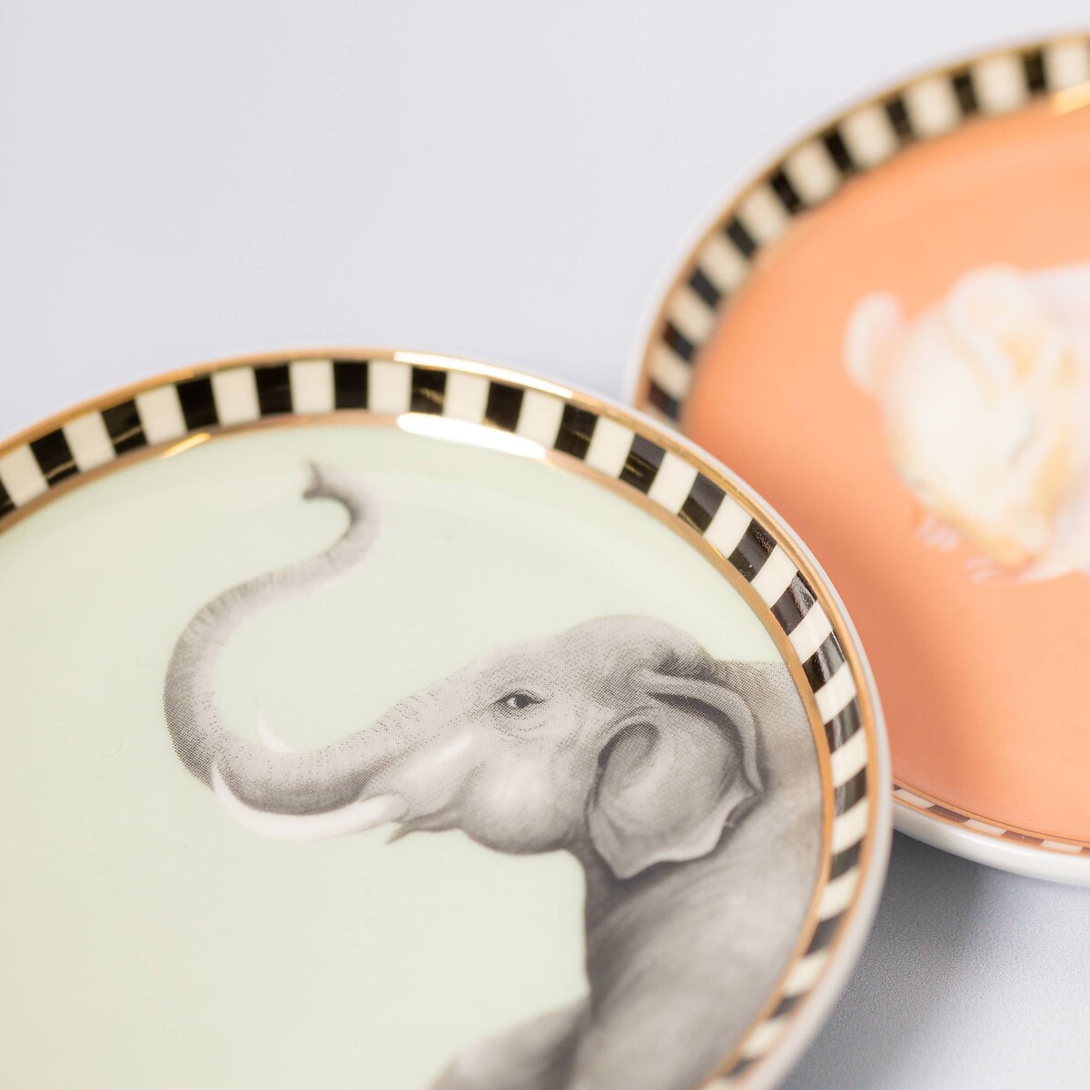 Set of 4 Animals Ceramic Round Coasters multi-coloured, YVONNE ELLEN