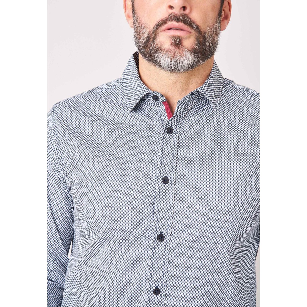 Chemise regular homme en coton imprimée ARMONDO navy, DEELUXE