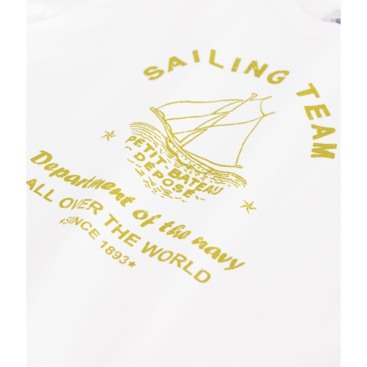 T-shirt manches courtes, en coton blanc, PETIT BATEAU