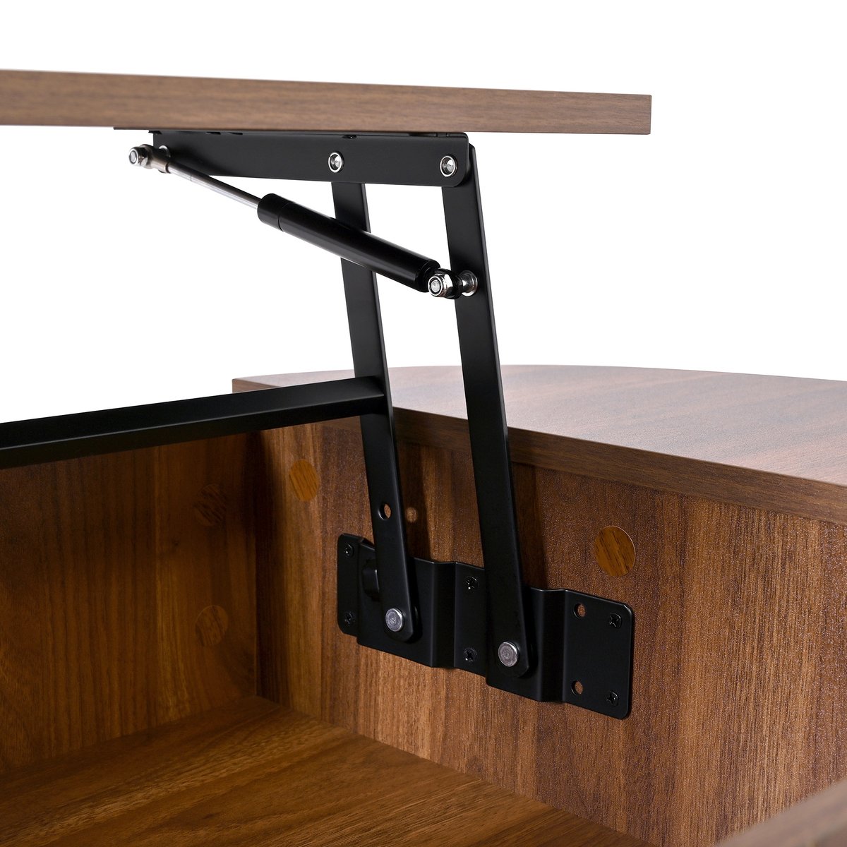 Table basse relevable ovale rangement, CHESTNUTB walnut, MEUBLES COSY