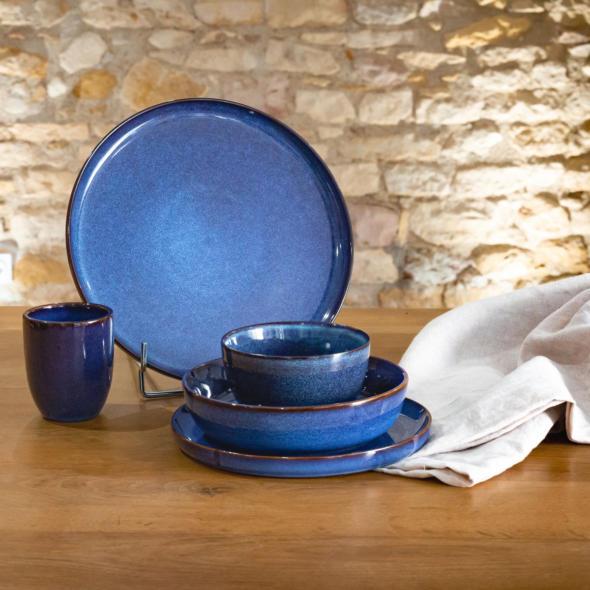 Lot de 6 petites assiettes à dessert, BLUE MOON bleu, ARTIME