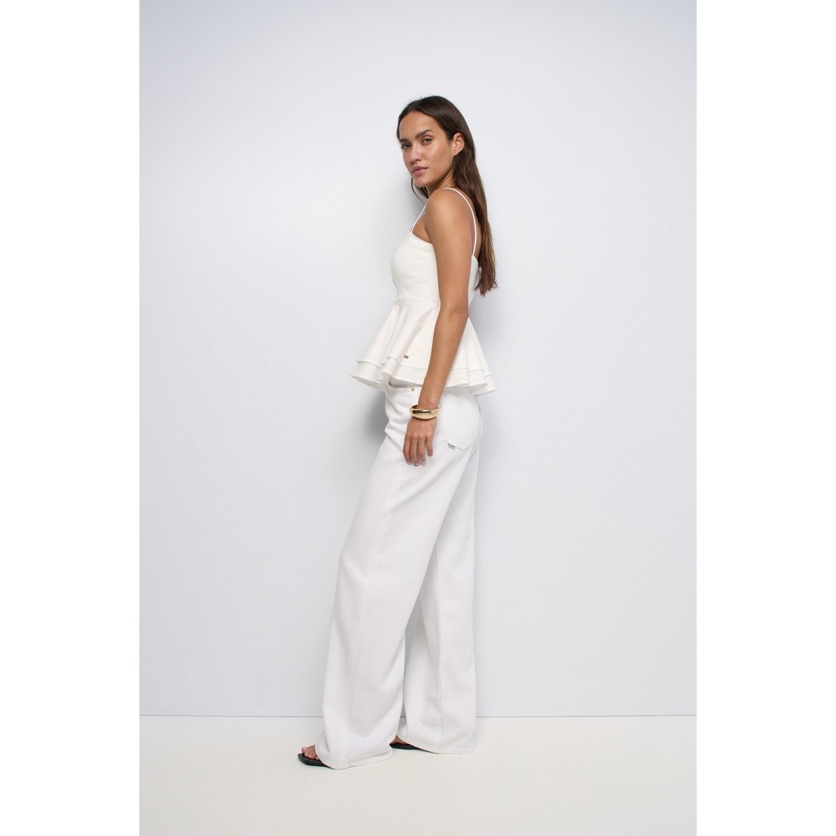 TOP AVEC MÉLANGE DE MATIÈRES blanc, SALSA JEANS