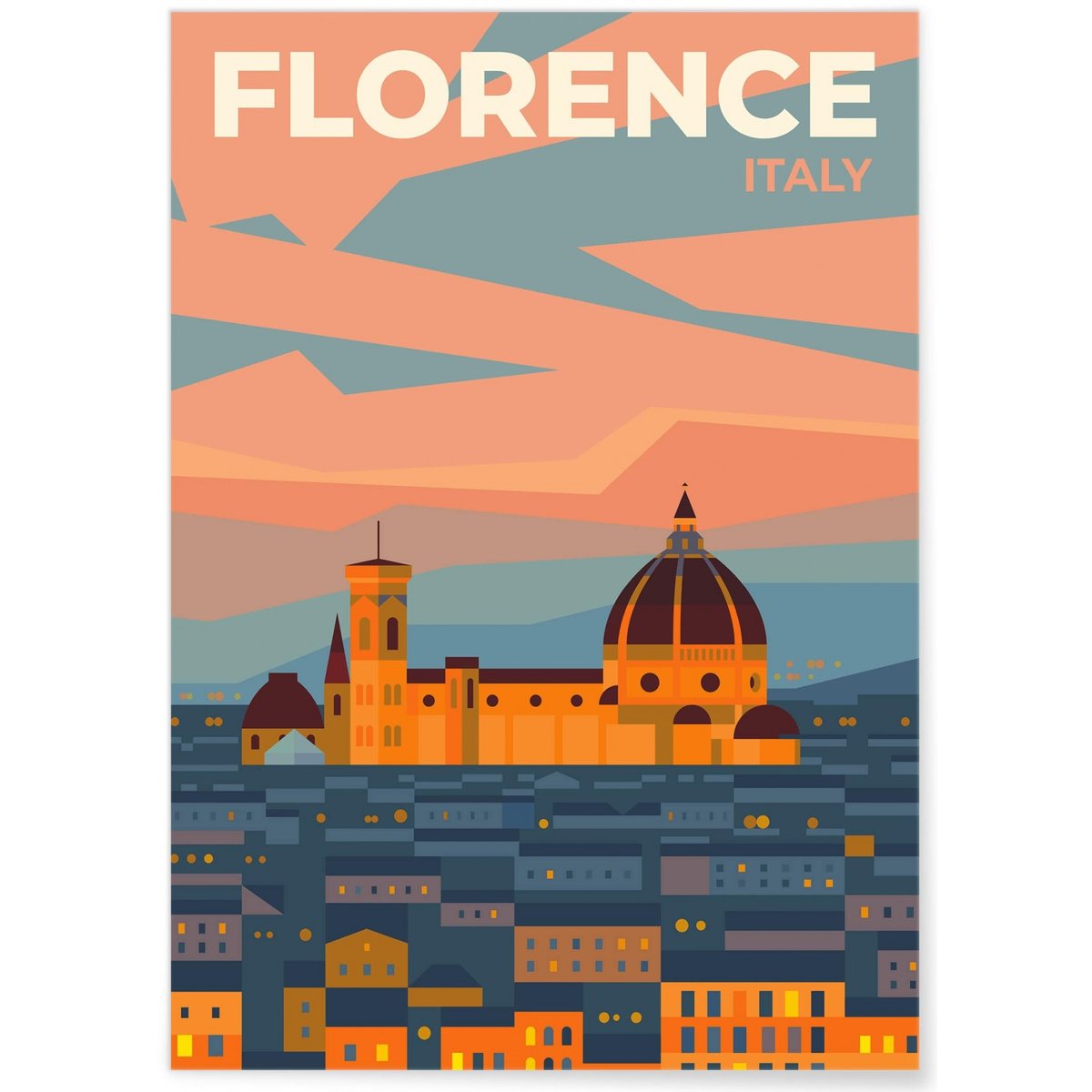 Affiche ville Florence 2 blanc, L'AFFICHERIE