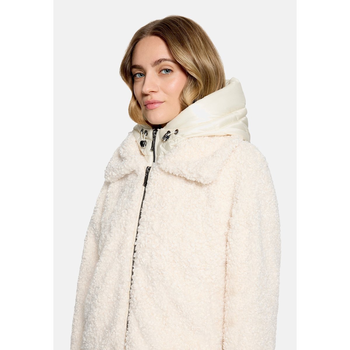 Veste en peluche avec partie veste sans manches amovible gris, AMBER & JUNE