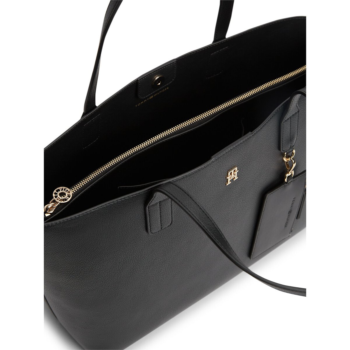 Sac tote aspect grainé noir, TOMMY HILFIGER