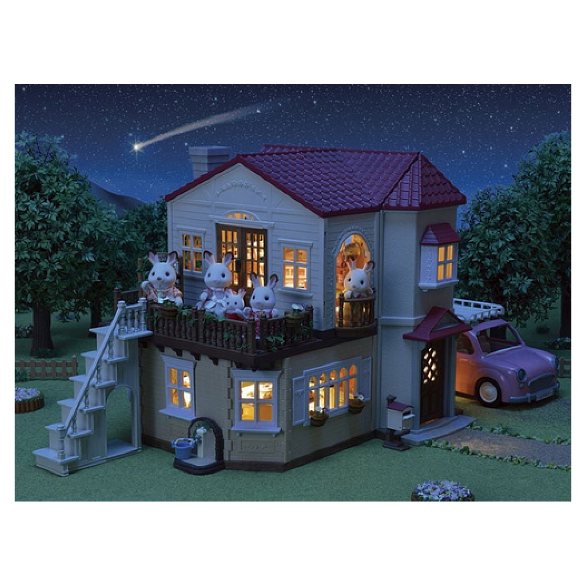 L5708 La grande maison eclairee et sa piece secrete couleur unique, SYLVANIAN FAMILIES