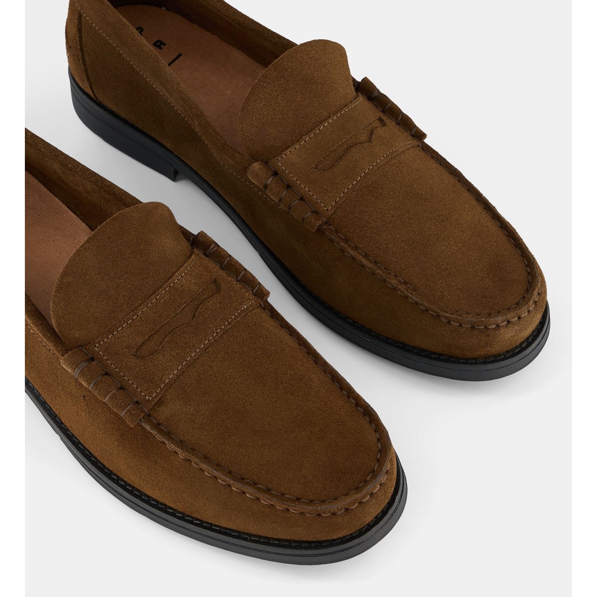 Mocassins gaetano en cuir velours camel, COMPTOIR GL
