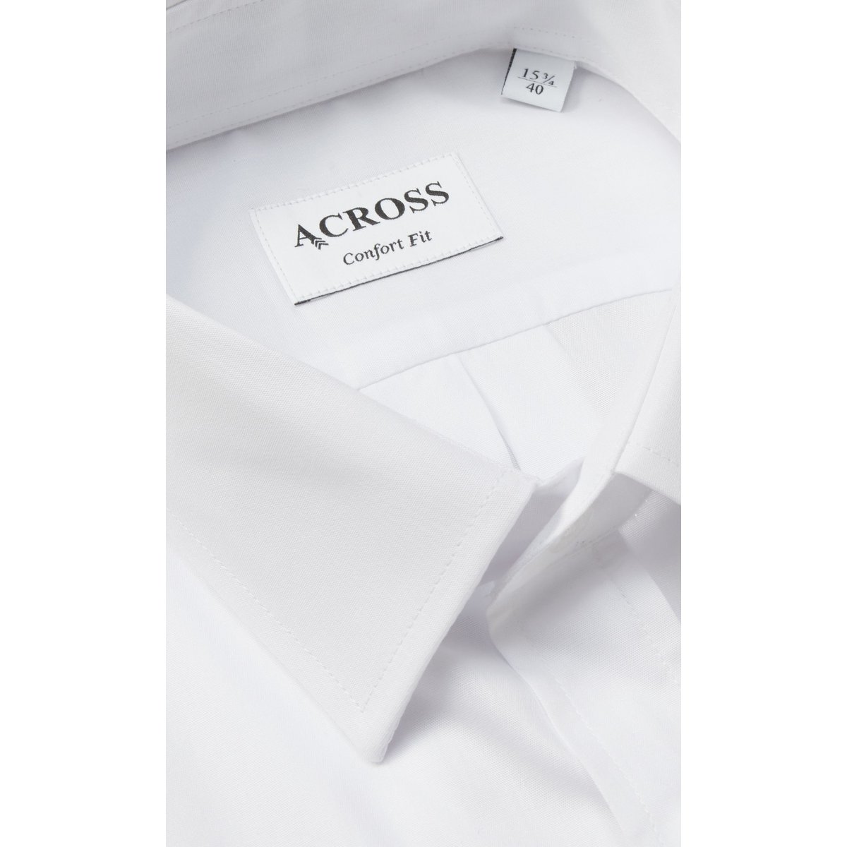 Chemise Confort fit manches courtes en fil à fil blanc, ACROSS