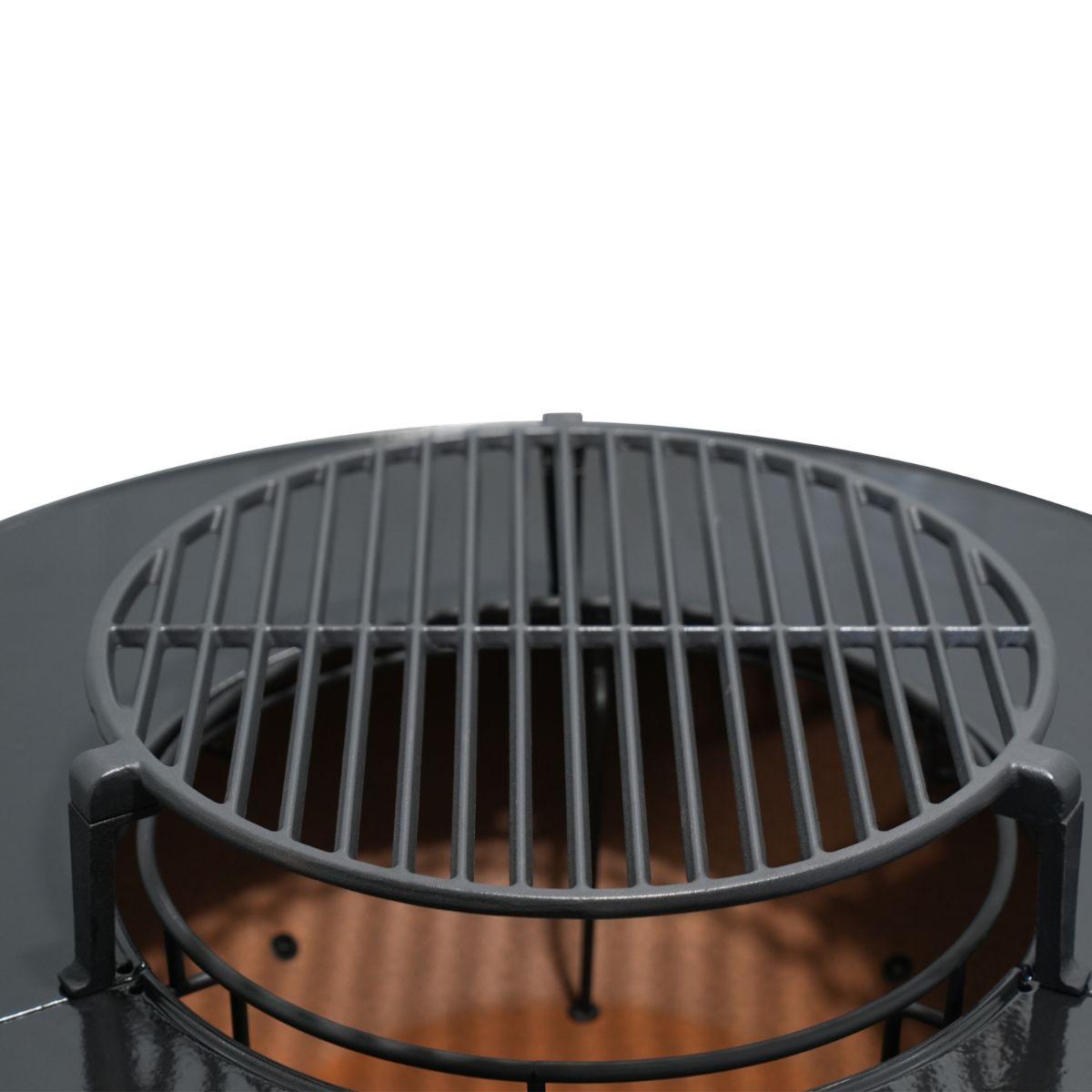 Brasero avec meuble intégré avec accessoires et housse de protection couleur unique, LAGUIOLE CUISSON