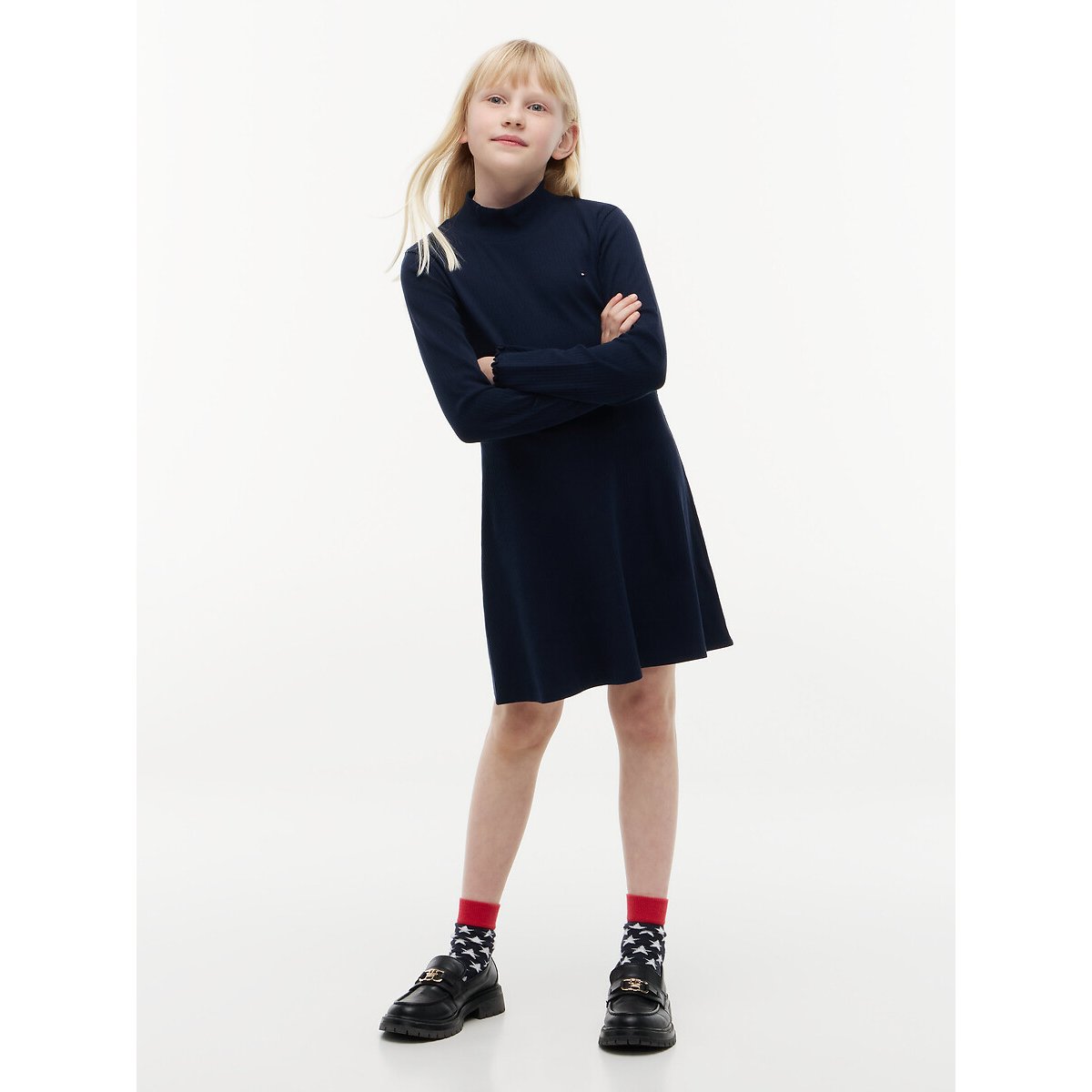 Robe manches longues bleu marine, TOMMY HILFIGER
