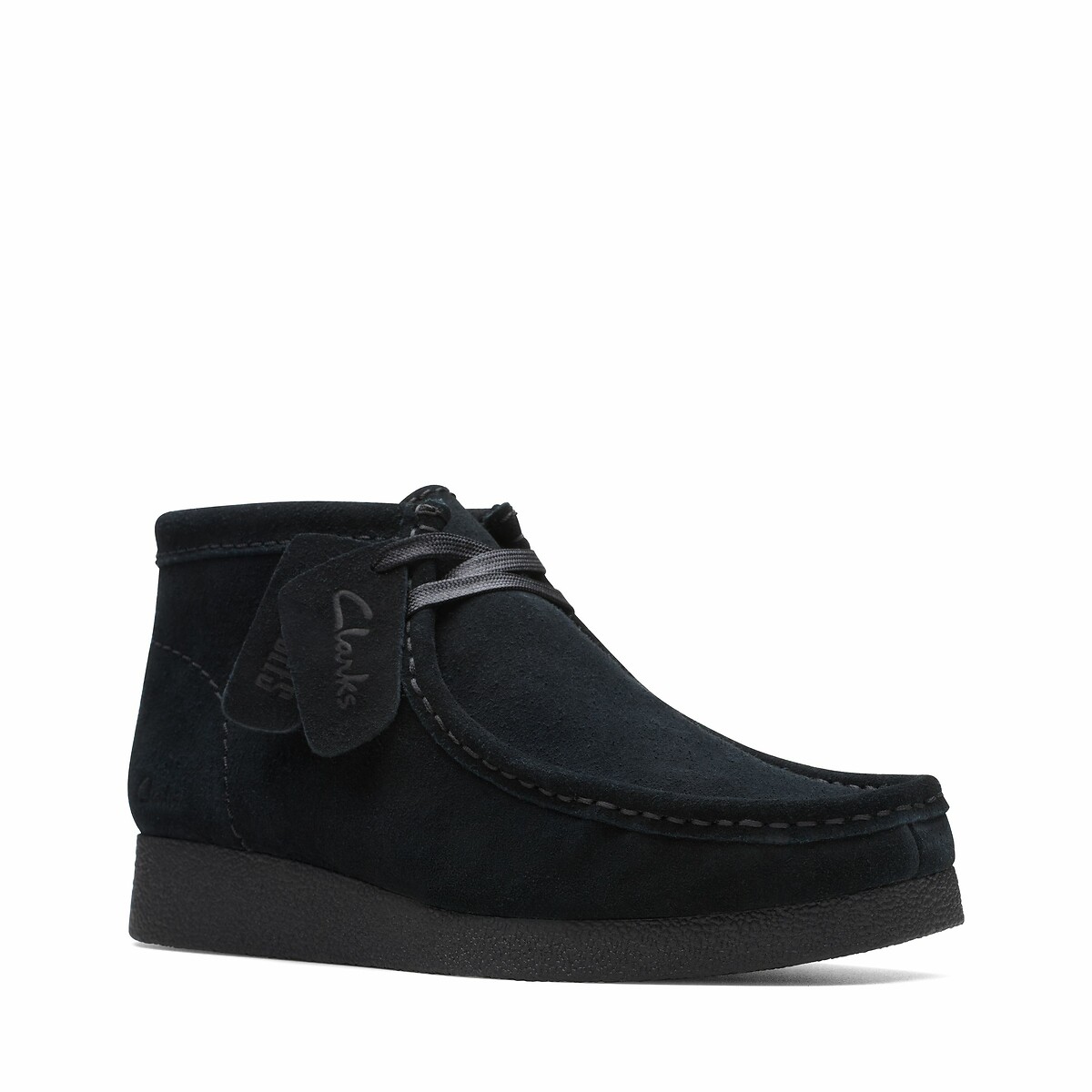 Chaussures en cuir suédé Wallabee noir, CLARKS