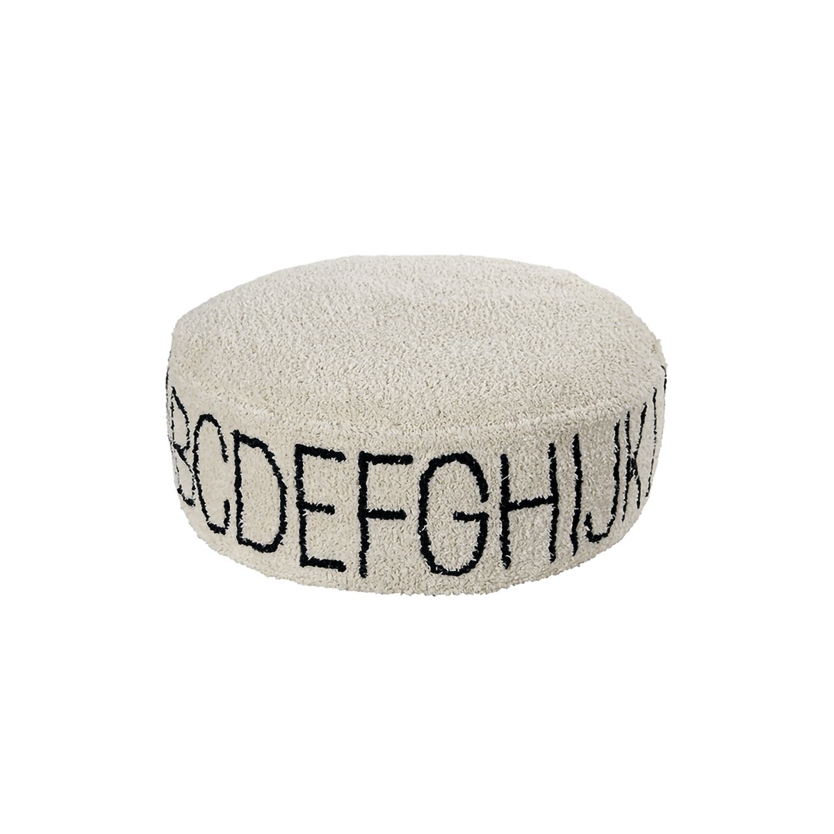 Pouf ABC naturel, noir, LORENA CANALS