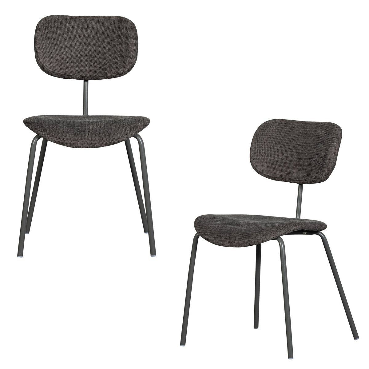 Lot de 2 chaises de table en polyester LINK marron, WOOOD