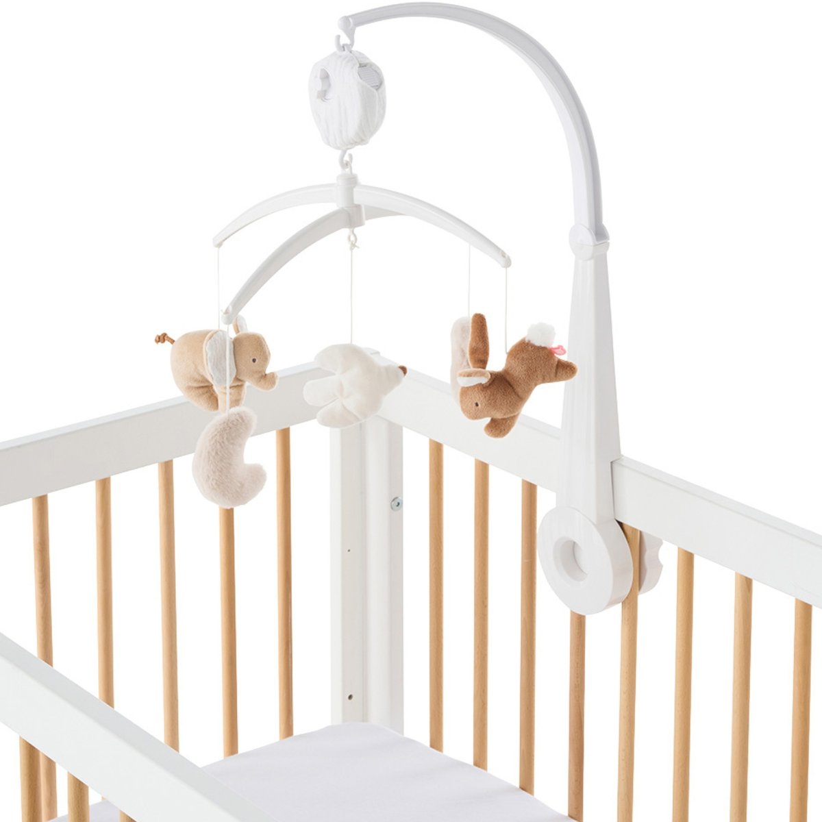 Mobile musical en plastique ecru, blanc, beige, NOUKIE'S