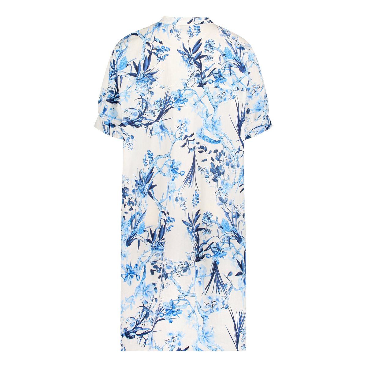 Robe-chemisier à patte de boutonnage beige/bleu, VERA MONT