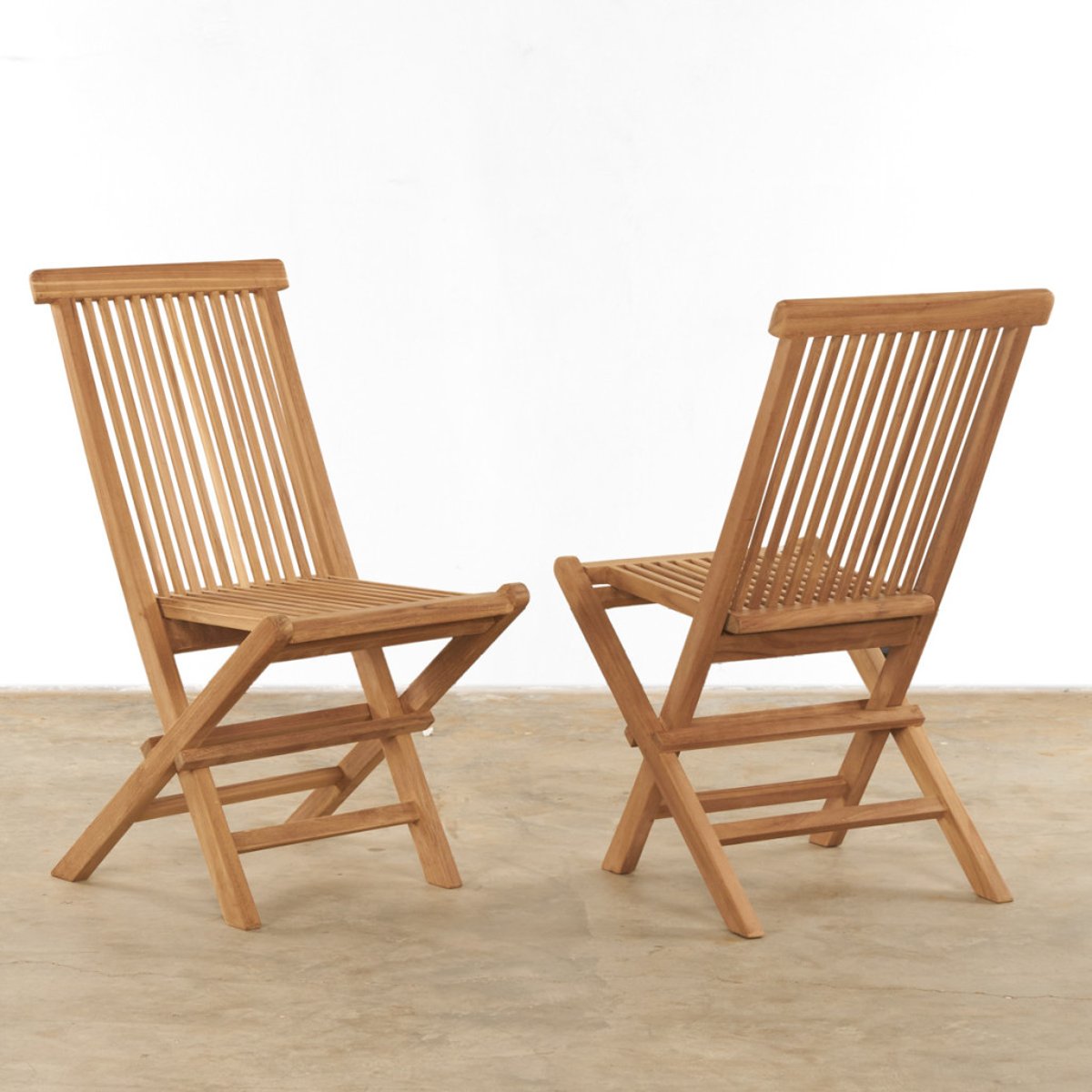Ensemble table et 2 chaises de jardin en teck Harry naturel, WANDA COLLECTION