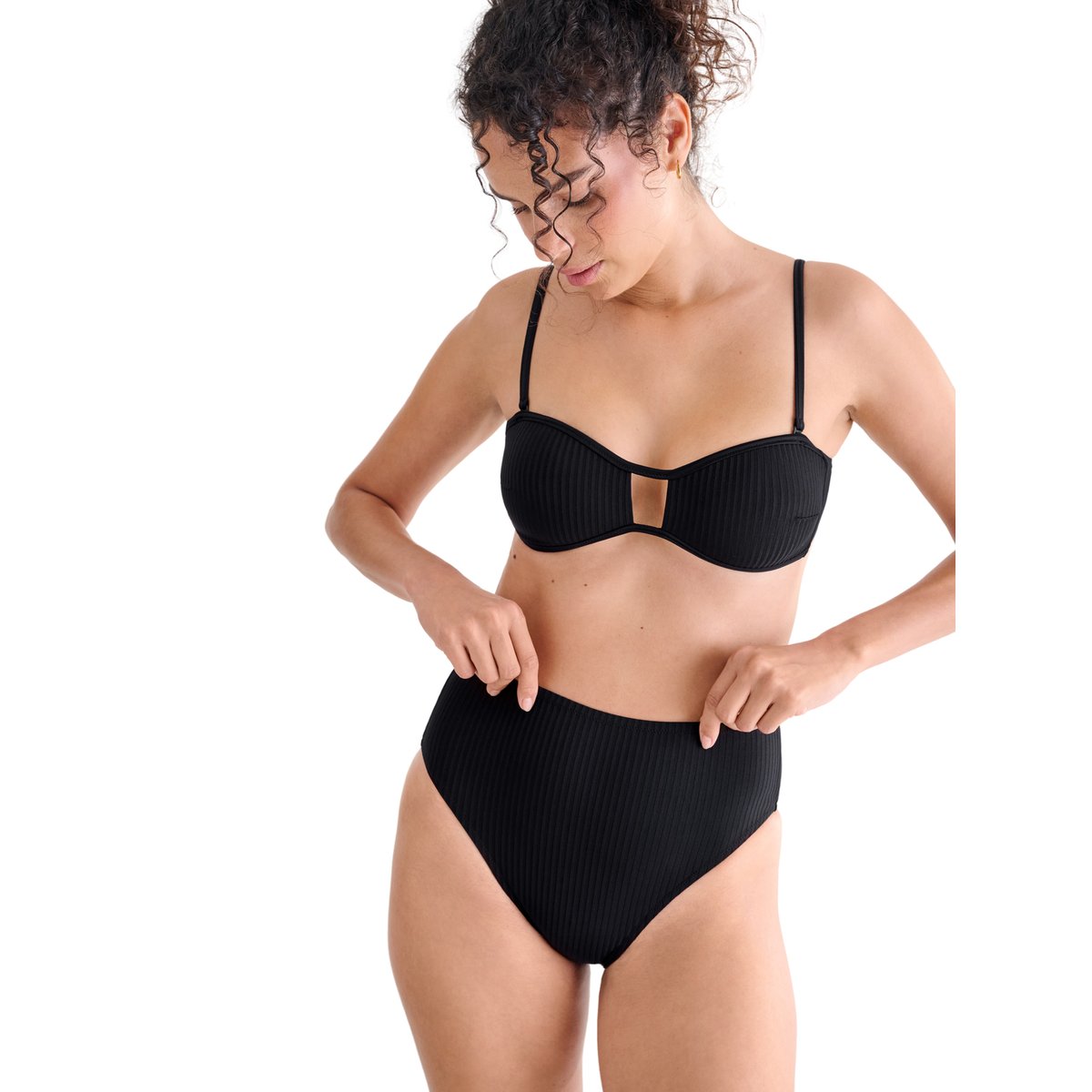 Haut maillot de bain bandeau préformé sans armatures FLORIDA noir, LISCA