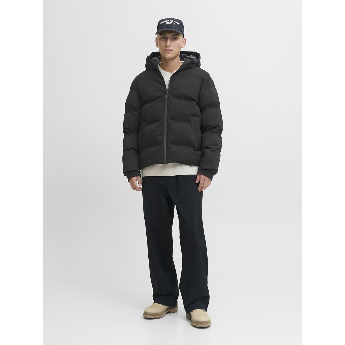 Doudoune à capuche noir, JACK & JONES