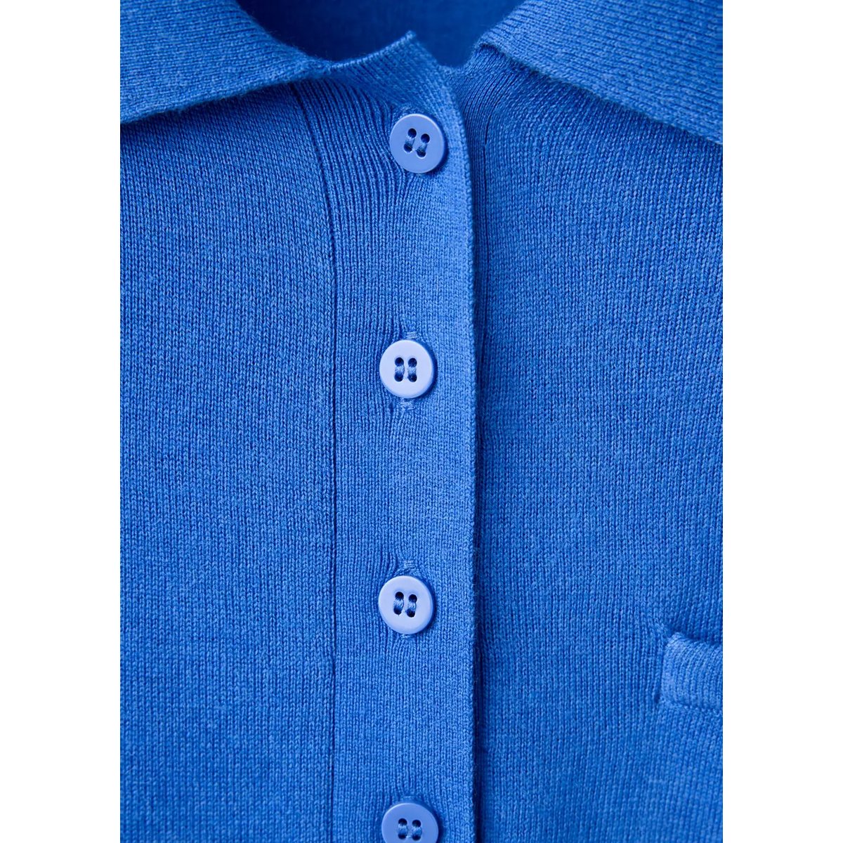 Pull col polo à poche bleu électrique, MANGO