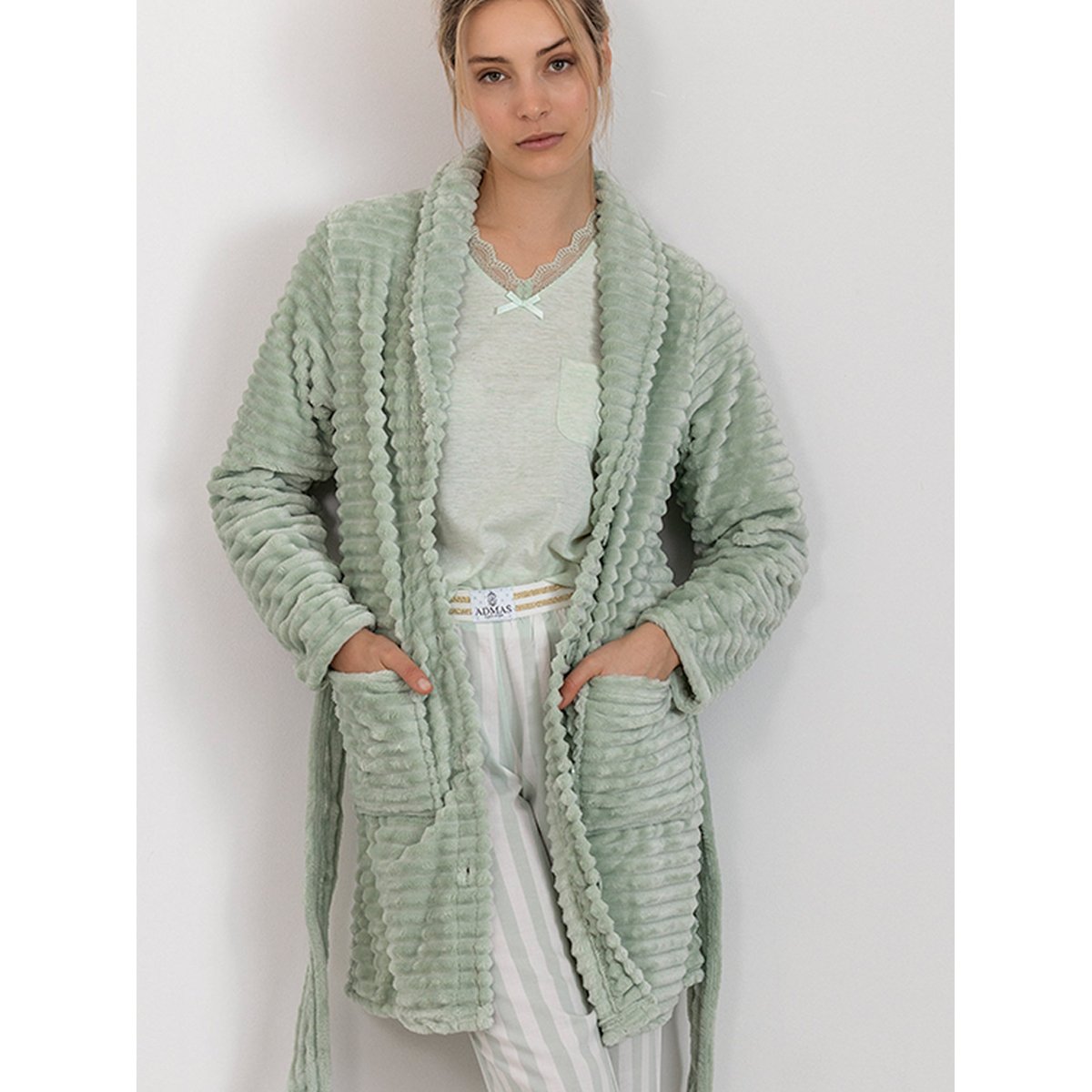 Robe de chambre Winter Paisley vert, ADMAS