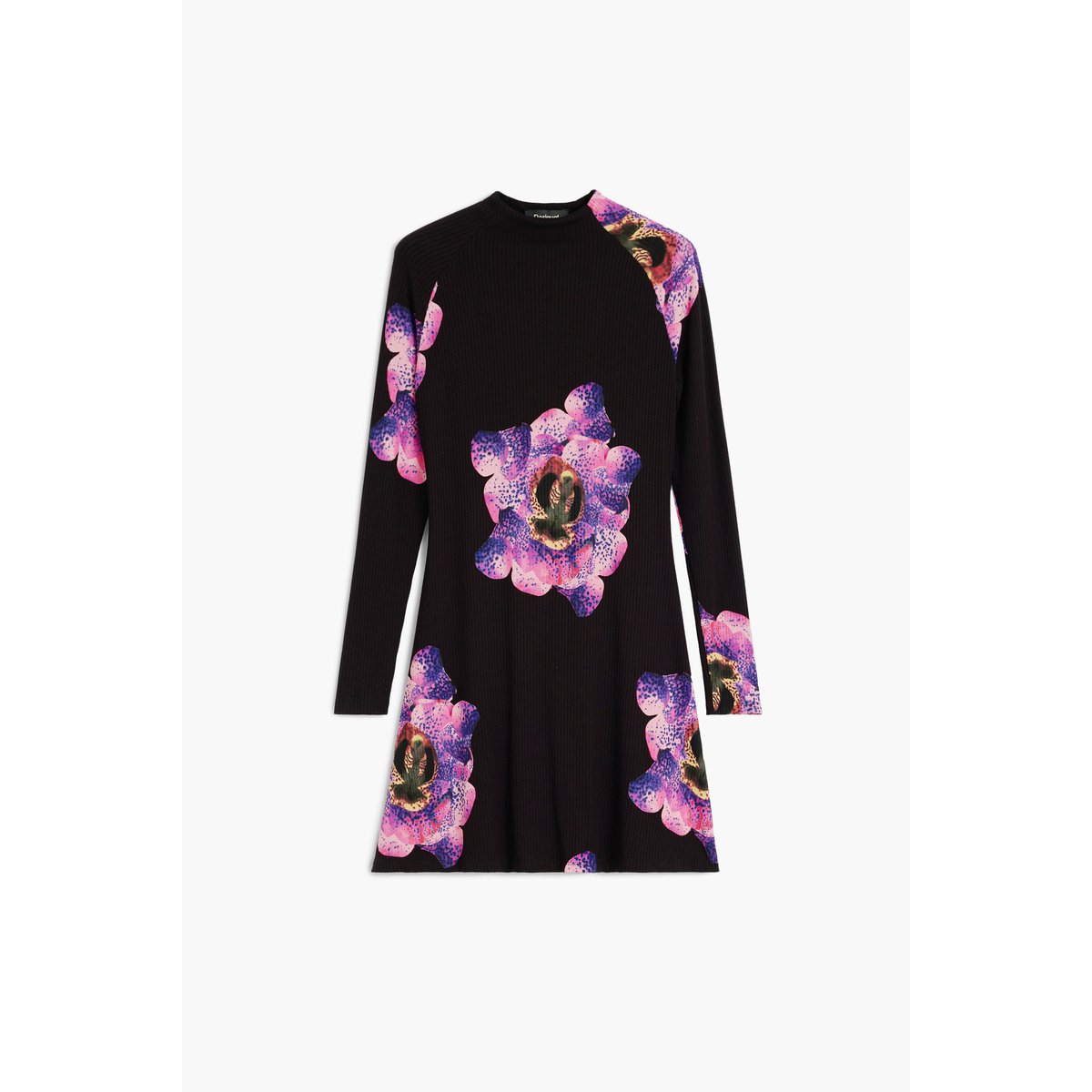 Robe longue à fleurs M. C. Lacroix noir, DESIGUAL