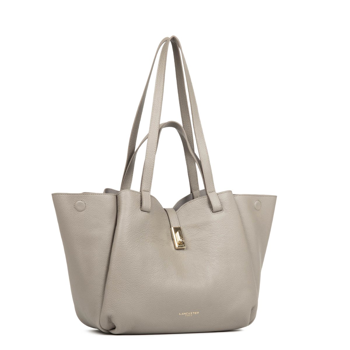 Grand sac cabas épaule MILANO HORIZON mastic, LANCASTER