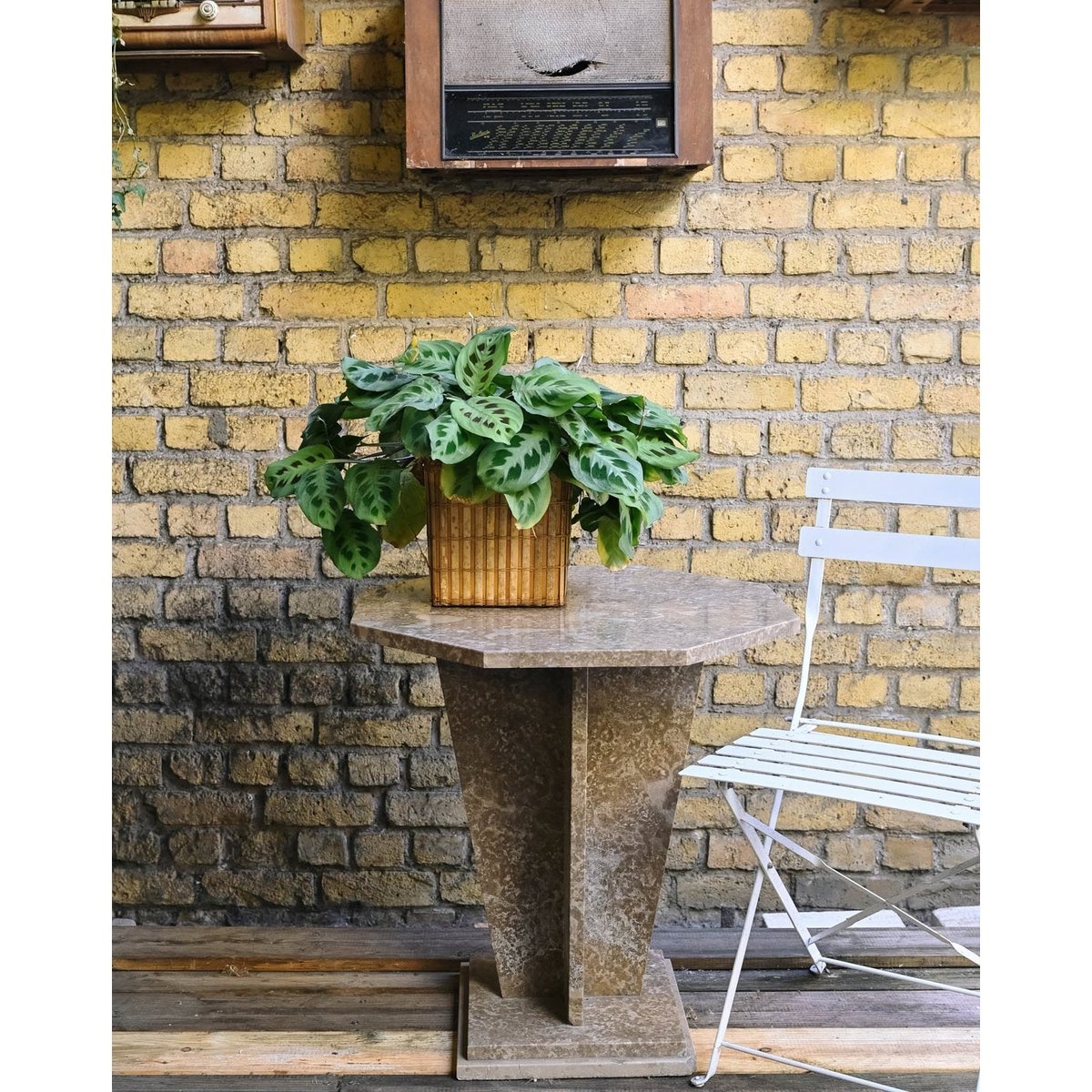 Table d'appoint en marbre Hanna N°1528 - Bon état gris, DEBONGOUT