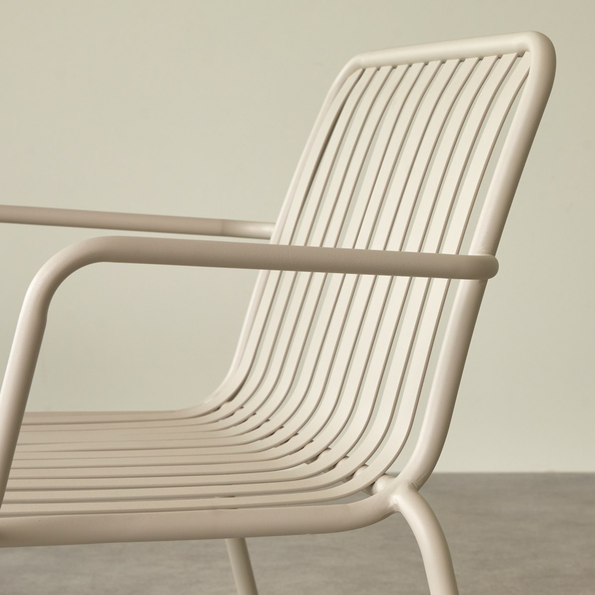 Fauteuil de jardin en Métal, GABY beige, TIKAMOON