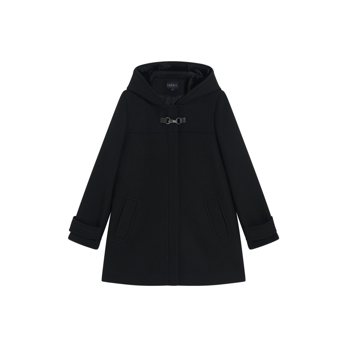 Manteau évasé avec capuche GUIMOTIN noir, CAROLL