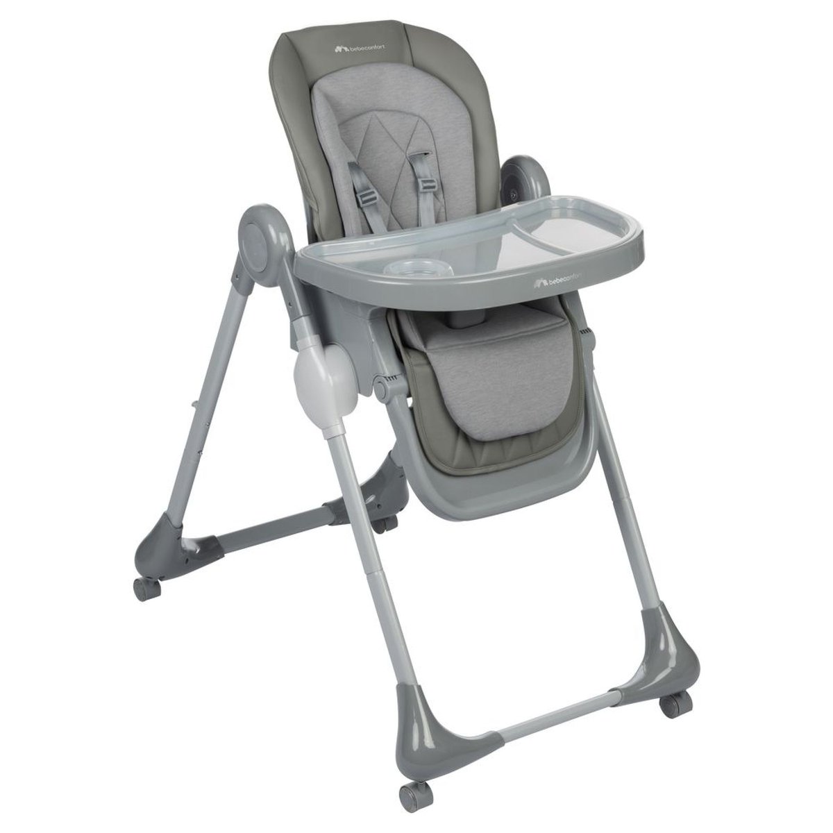 Chaise haute bébé évolutive multi-positions Oléa gris minéral, BEBECONFORT