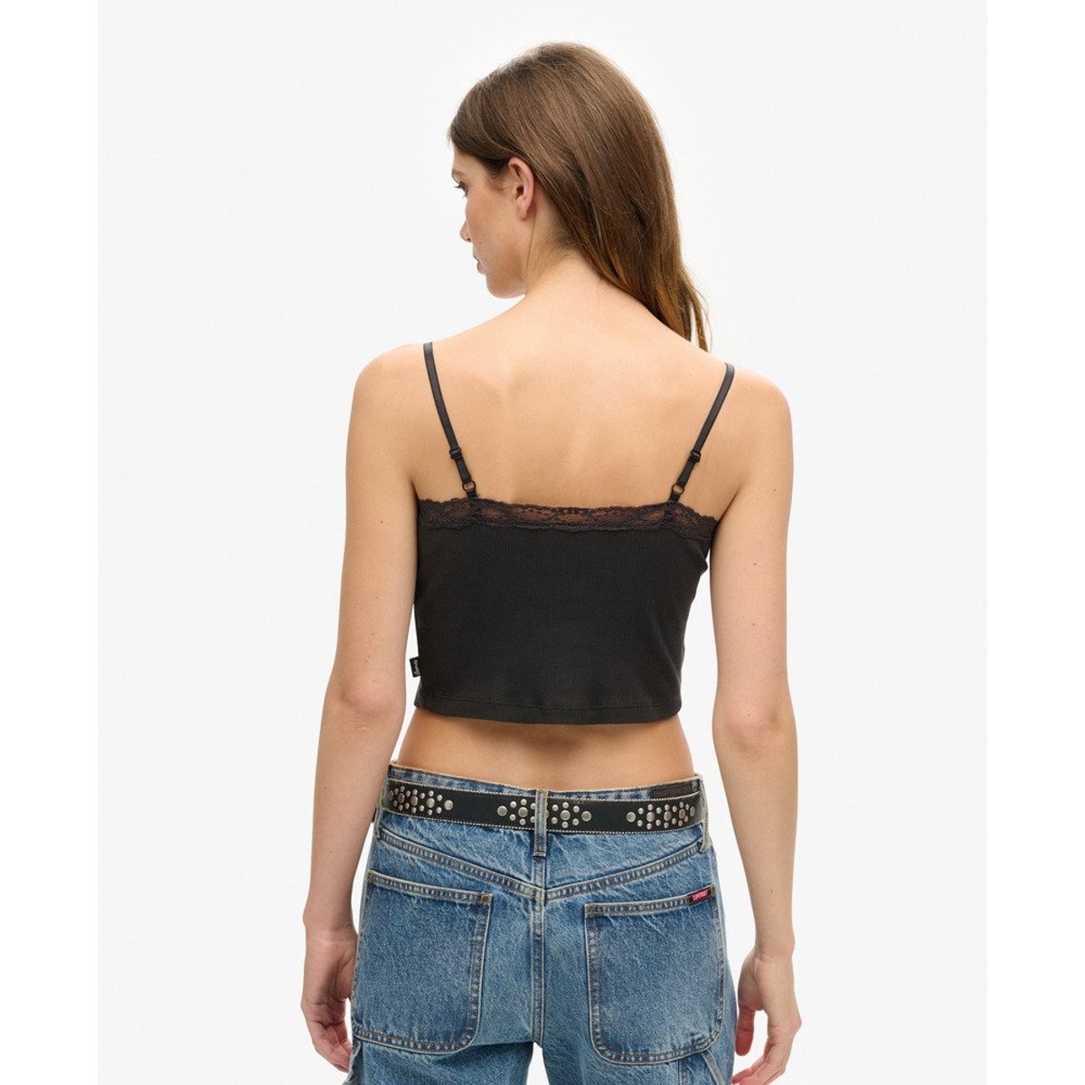 Athletic Essentials Cami Top coupe ajustée noir bison, SUPERDRY