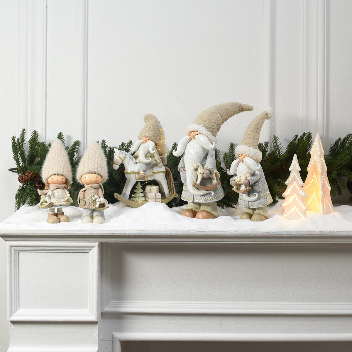 Figurine père noël décorative artificielle H28 PLAY gris, SIA DECO