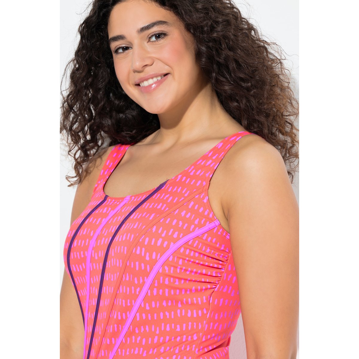 Maillot de bain sans bonnets souples rouge néon, ULLA POPKEN