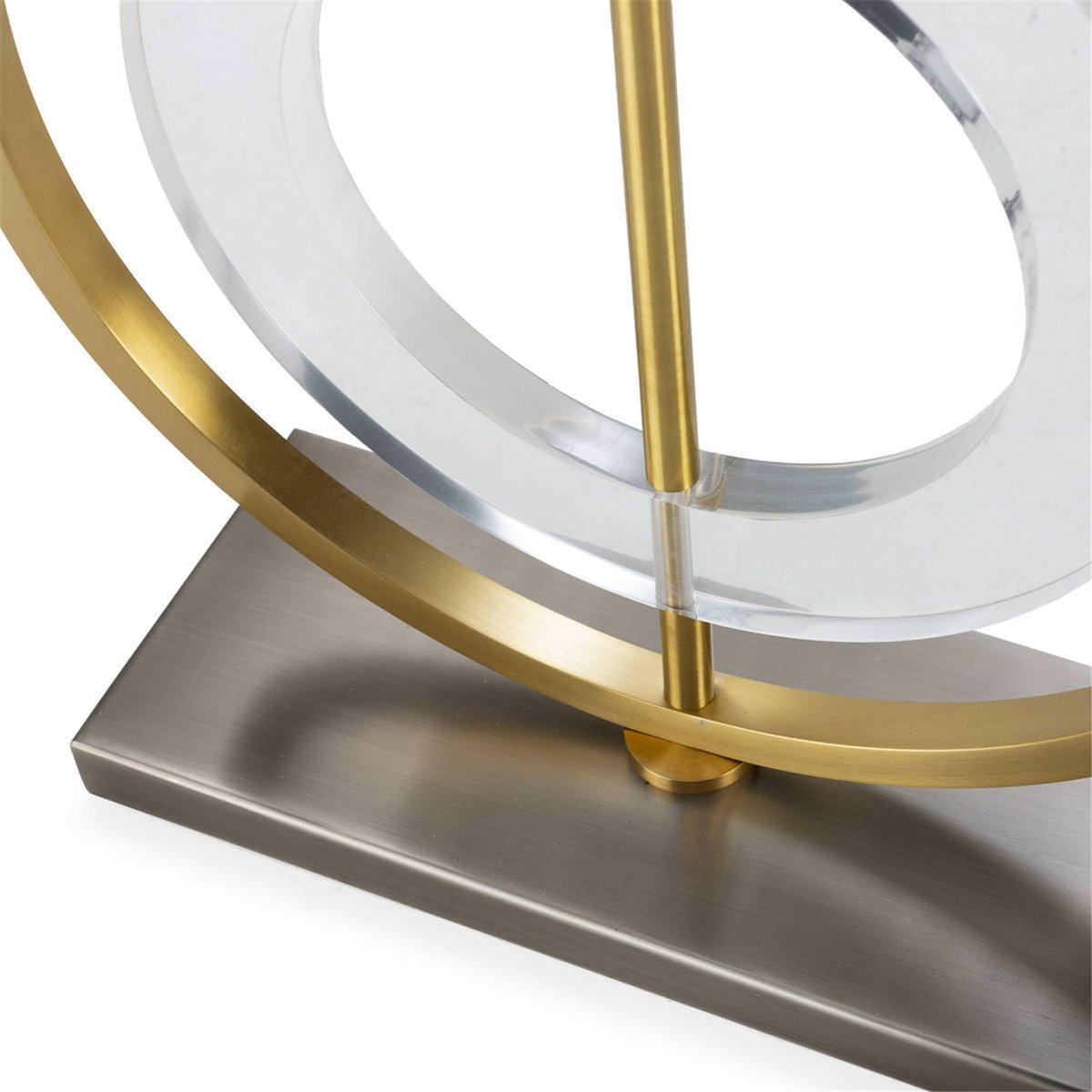 Lampe de table laiton, Design géométrique nickel vieilli et doré, RECOLLECTION