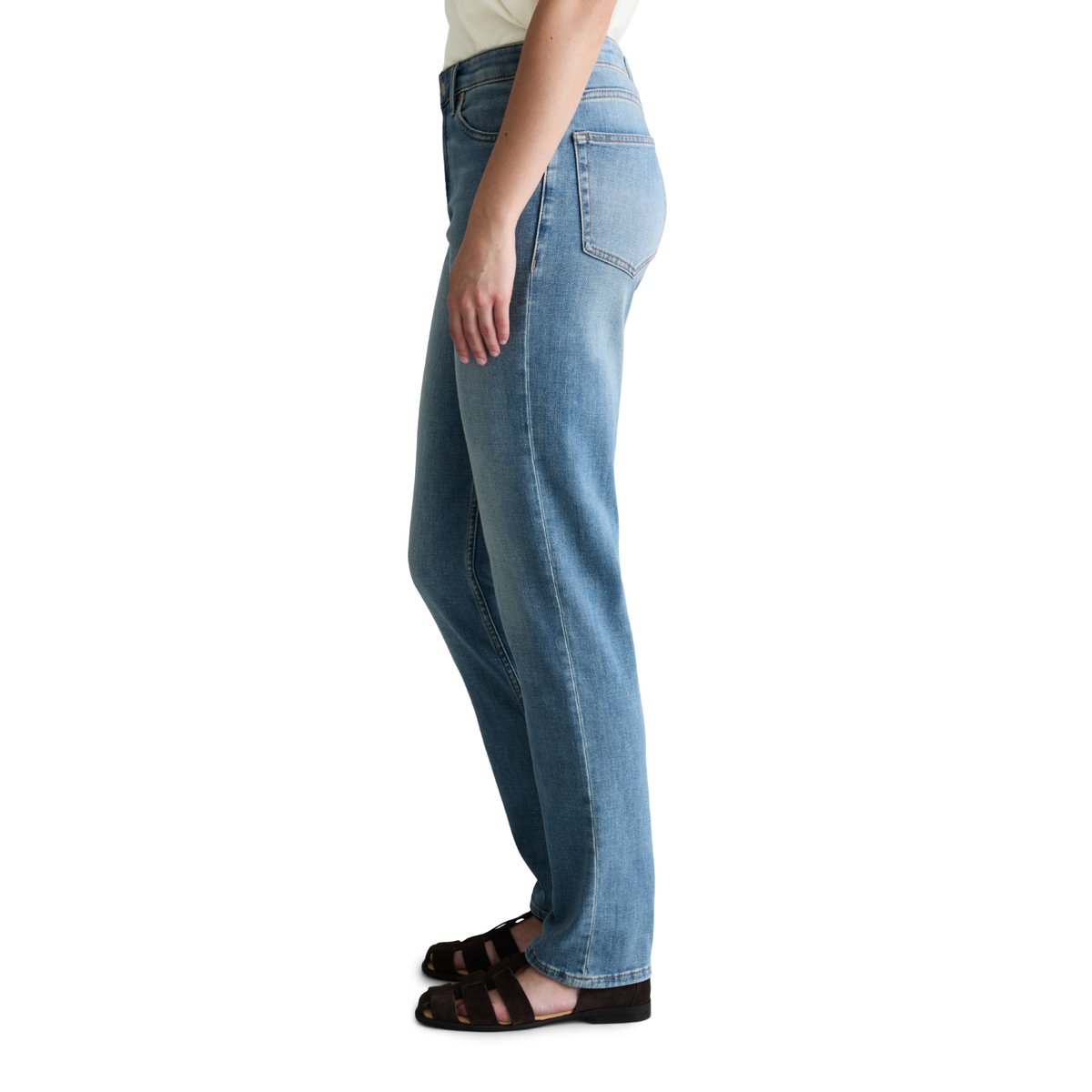 Jeans modèle Olina droit en coton stretch de haute qualité bleu clair, MARC O’POLO DENIM