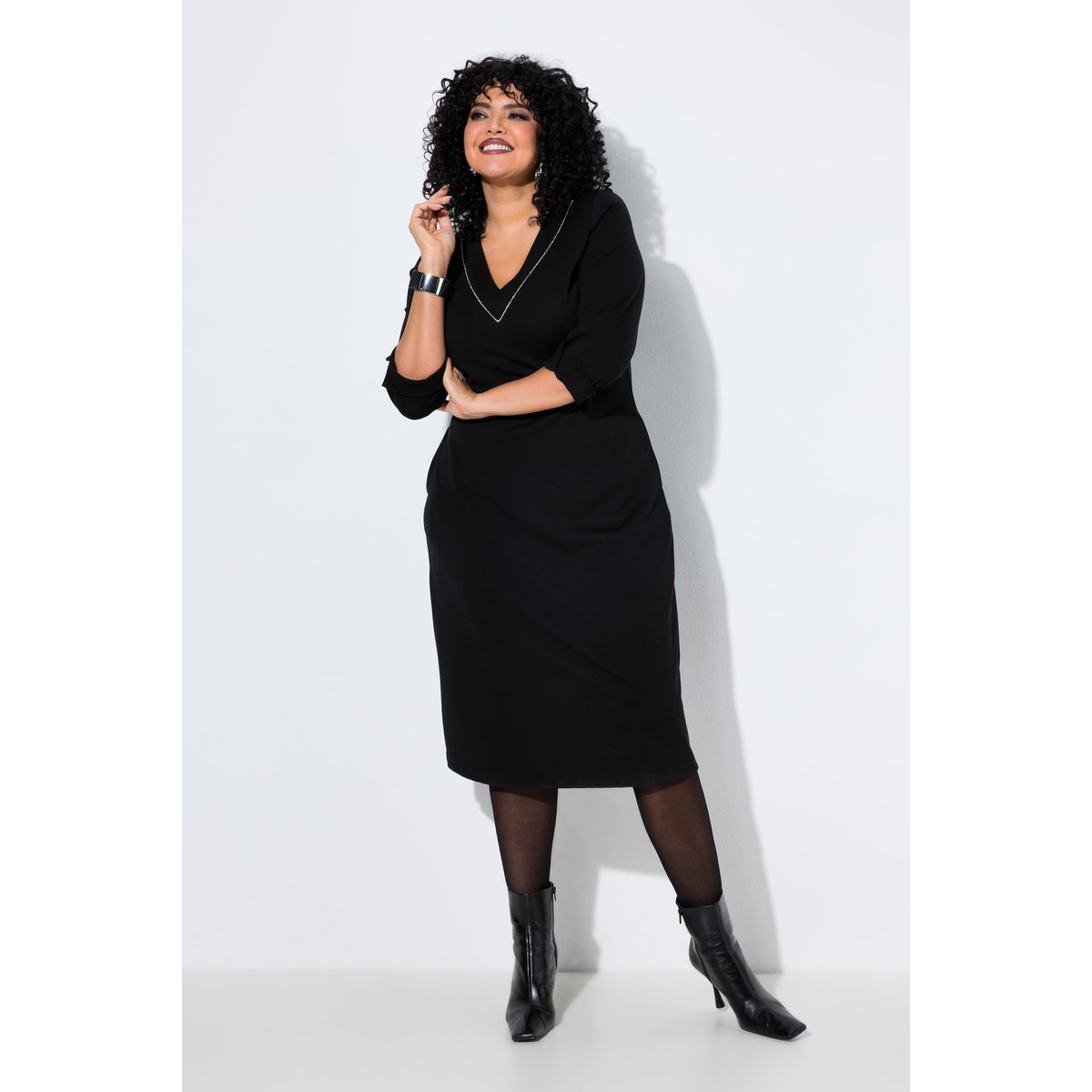 Robe point de Rome noir, ULLA POPKEN