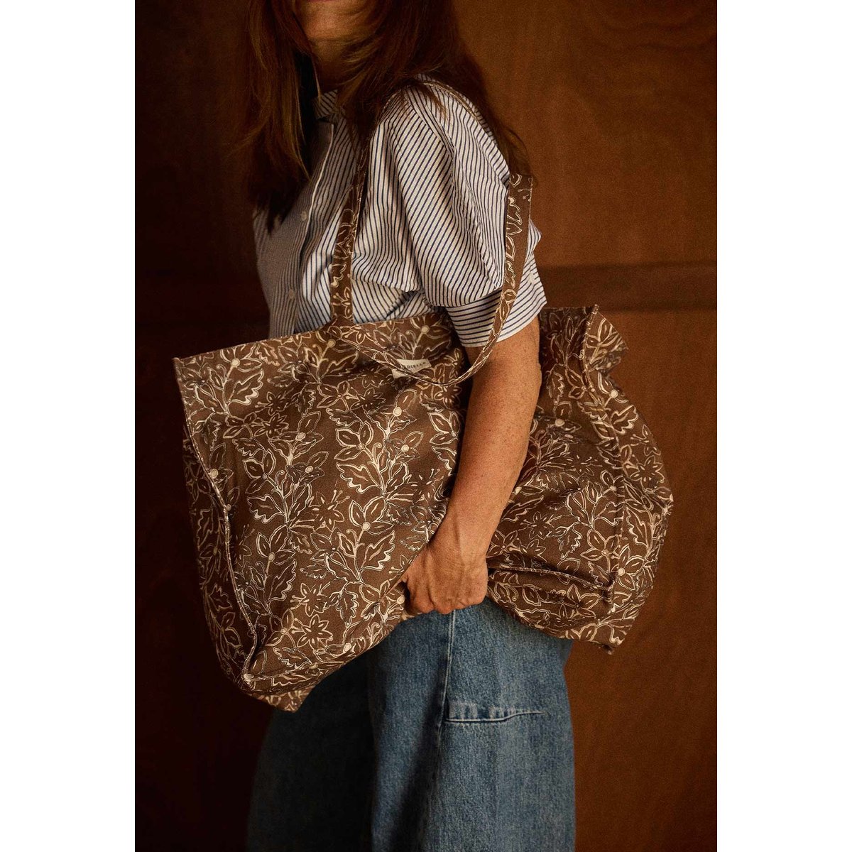 Sac week-end en coton, CHANTILLY marron chantilly, GABRIELLE PARIS